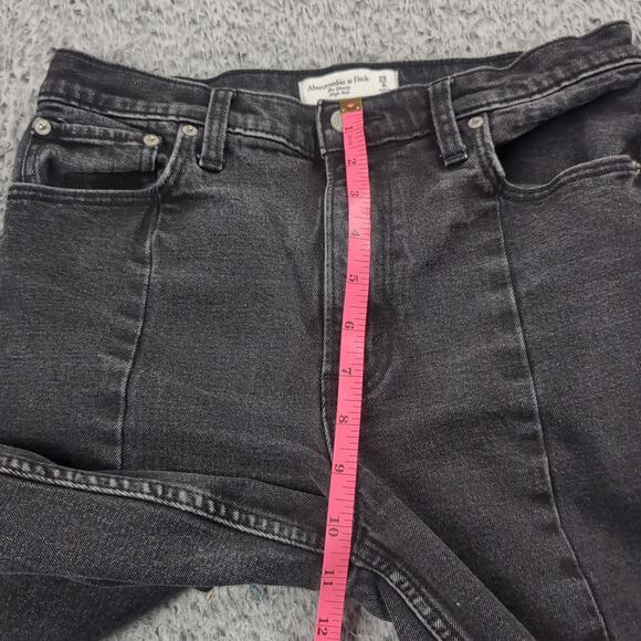 Abercrombie & Fitch Jeans Women 8 Black The Skinny High Rise Chore Distressed - Picture 8 of 11